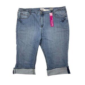 NEW Venezia Womens Jeans 28 Cropped Cuffed NWT Lane Bryant Light Wash 25" Inseam